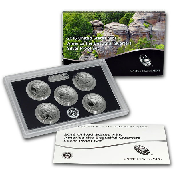 2016 US MINT 5 COIN AMERICA the BEAUTIFUL 90% SILVER PROOF QUARTER SET